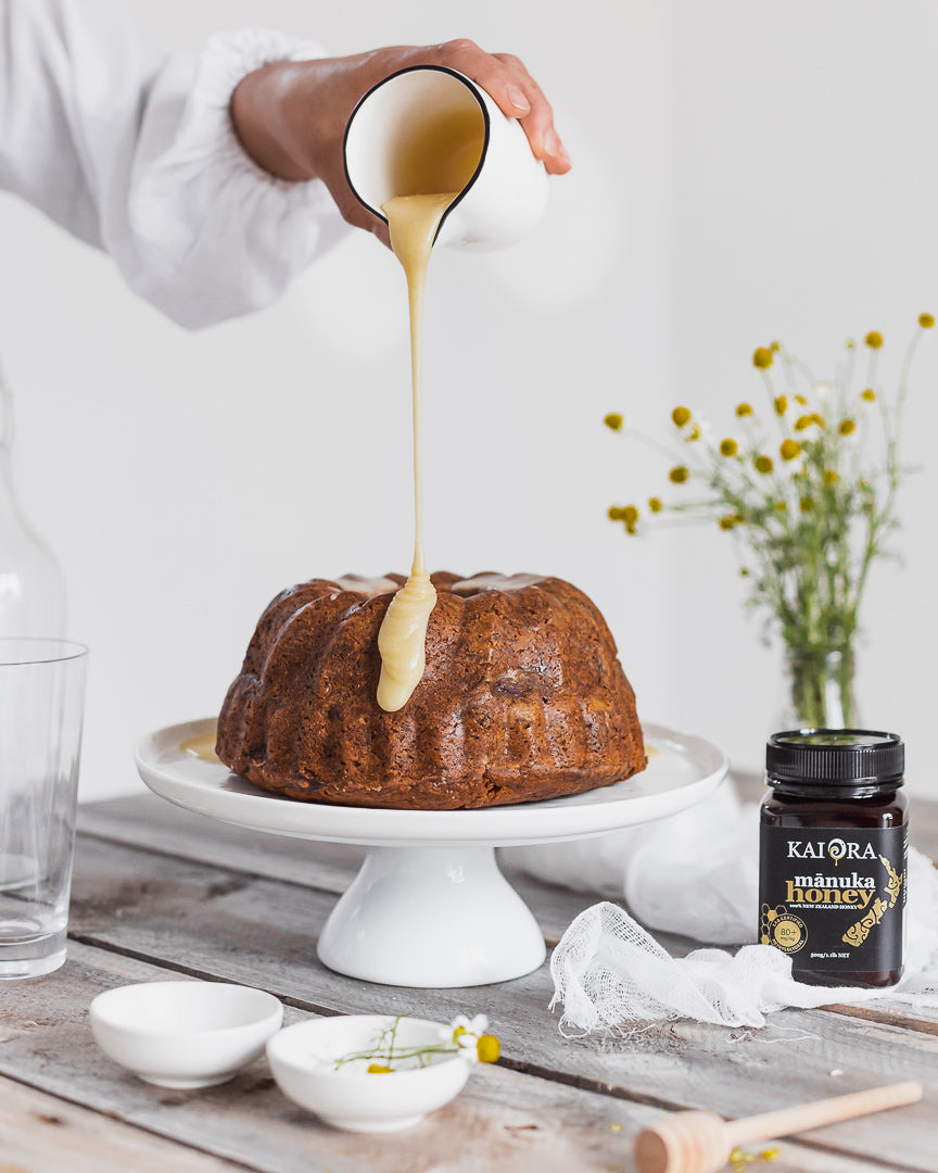 Manuka Banana Cake with Zesty Lemon Icing