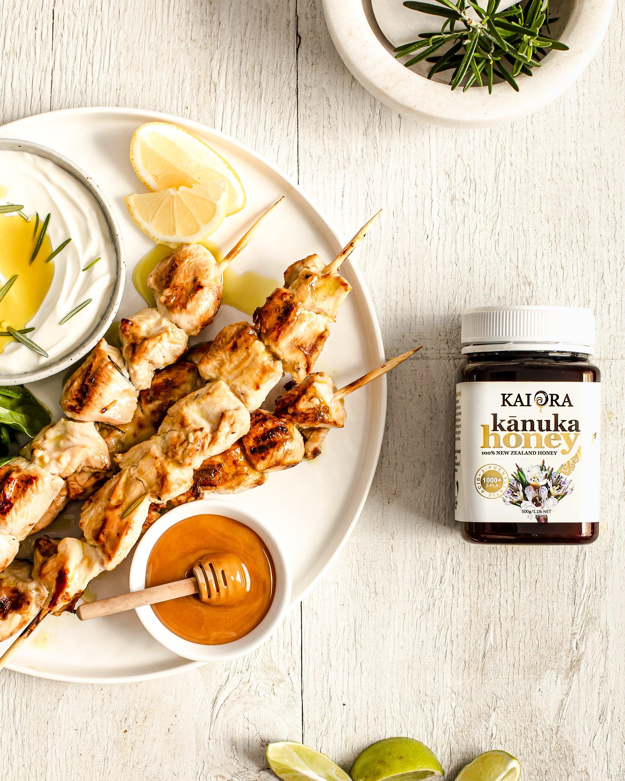 Kānuka-Infused Chicken Skewers – Kai Ora, New Zealand