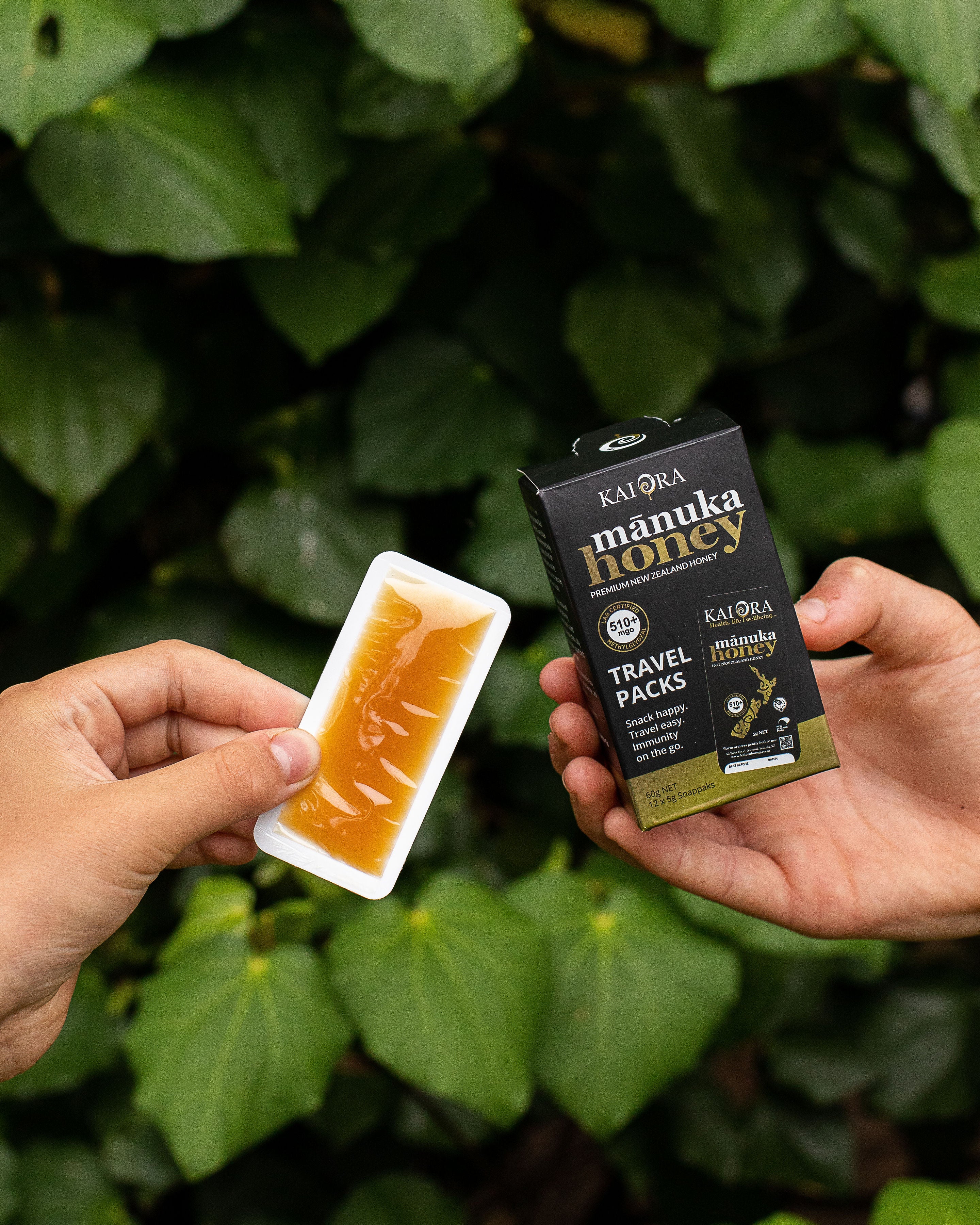 MGO 510+ Mānuka Honey TRAVEL PACKS — 12 Snappaks (60g)
