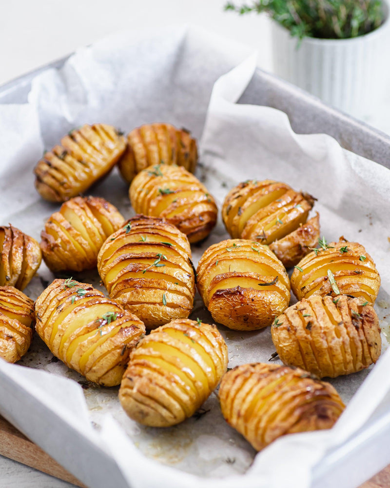 Crispy Honey Garlic and Herb Hasselback Potatoes - Kai Ora Honey Limited, New Zealand