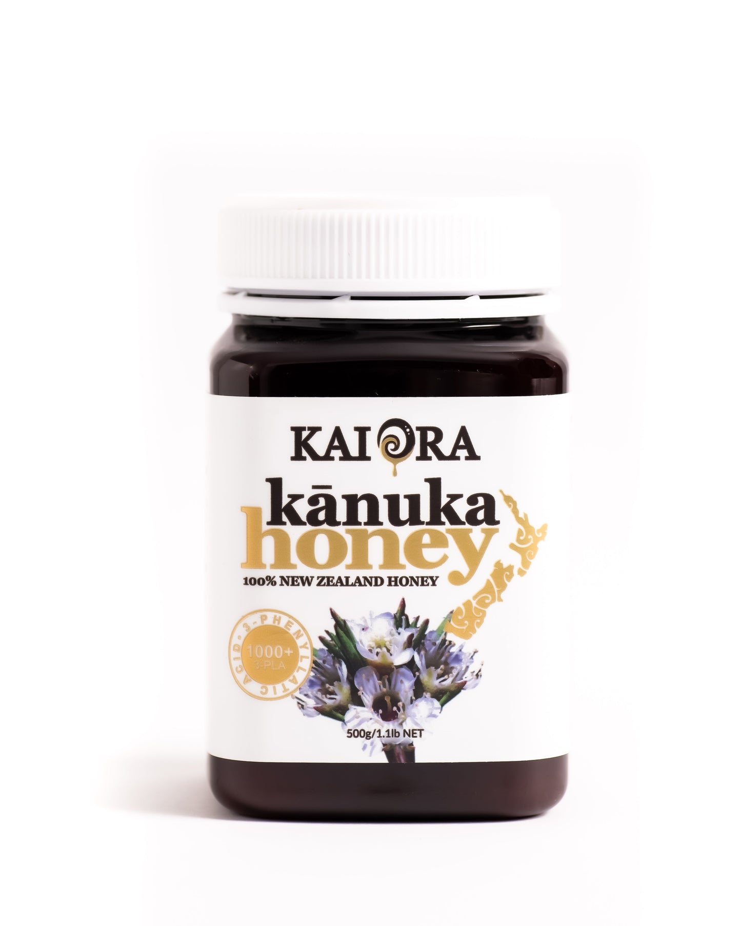
                  
                    Kānuka Honey 500g jar, studio photo 1 — Kai Ora Honey
                  
                