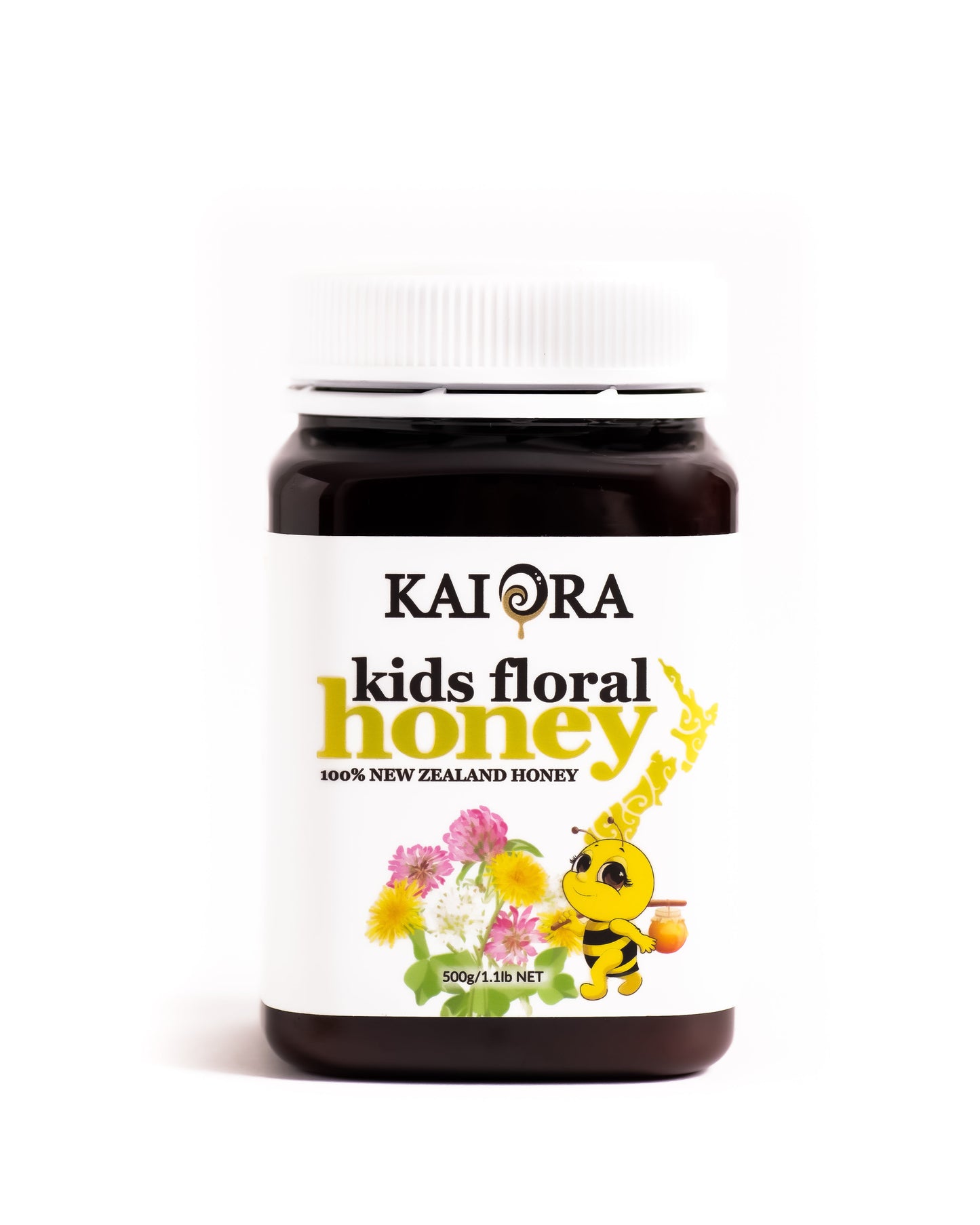 Multifloral Kids Honey 500g jar, studio photo 1 — Kai Ora Honey