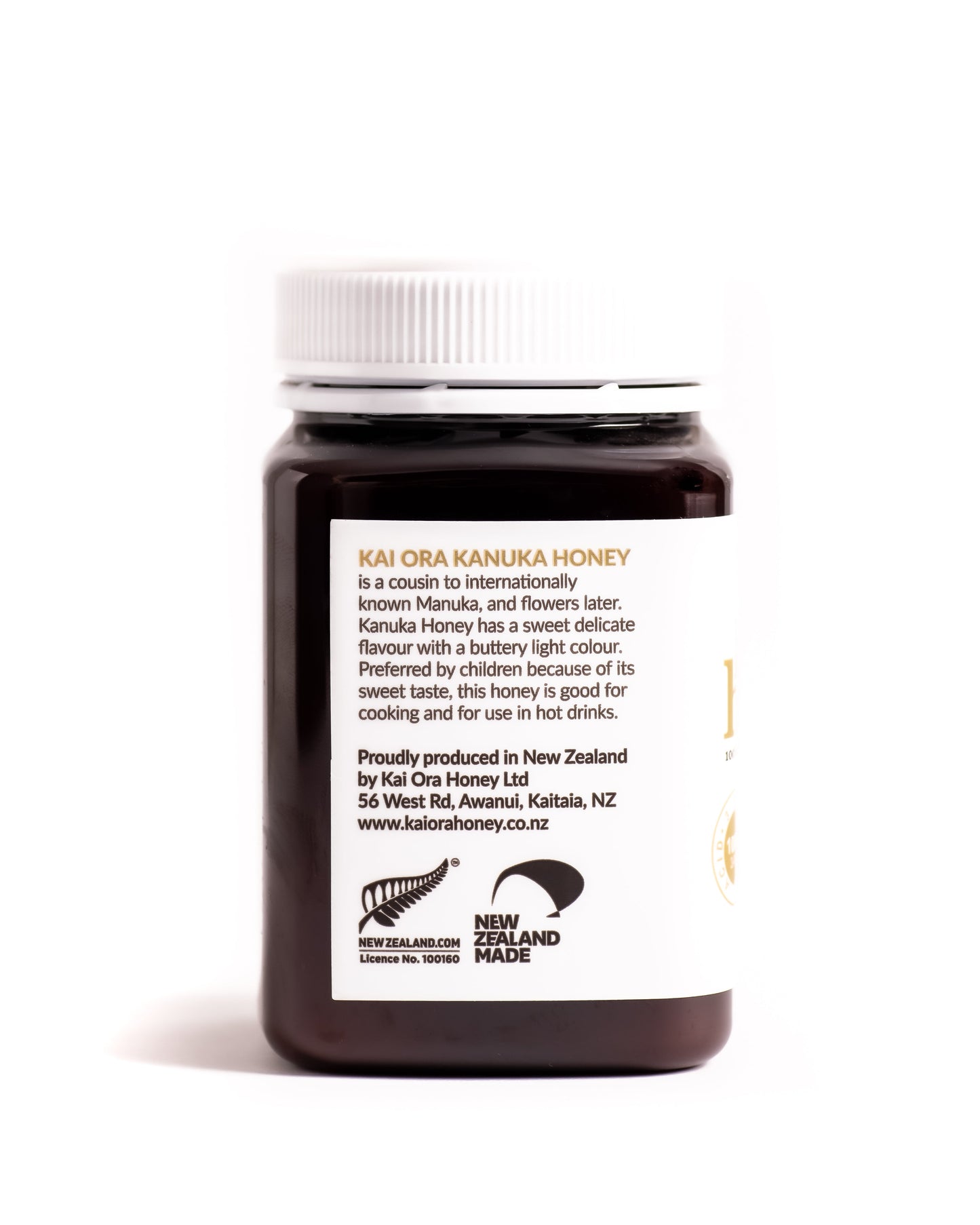 
                  
                    Kānuka Honey 500g jar, studio photo 2 — Kai Ora Honey
                  
                