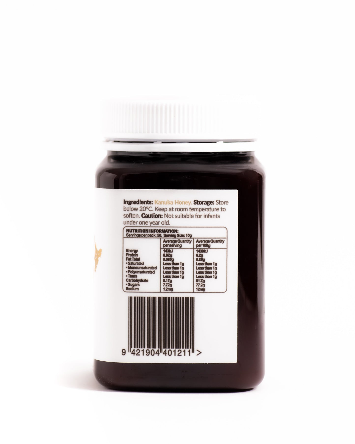 
                  
                    Kānuka Honey 500g jar, studio photo 3 — Kai Ora Honey
                  
                